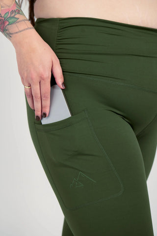 Careless Active scrunch shape tights - Rifle Green