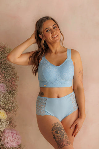 Careless Aline Flower Bra Big Cup - Airy Blue