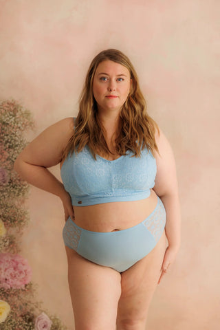Careless Aline Flower Bra Big Cup - Airy Blue