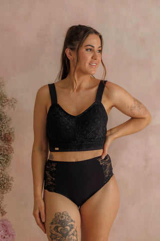 Careless Aline Flower Bra Big Cup - Black Onyx