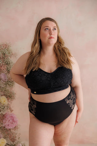 Careless Aline Flower Bra Big Cup - Black Onyx