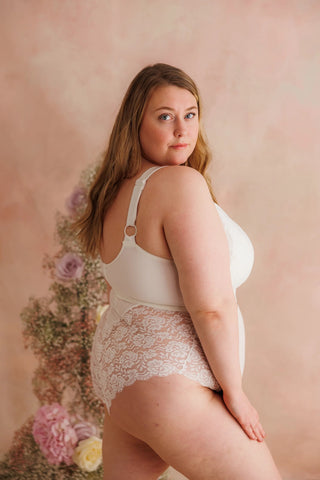 Careless Aline Flower Bra Big Cup - Bright White