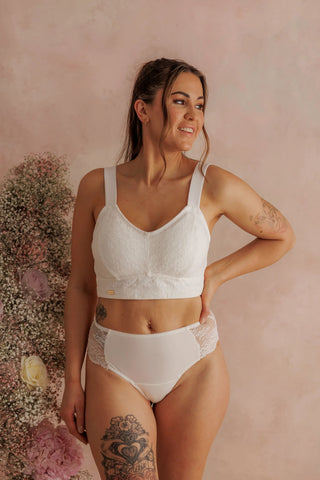Careless Aline Flower Bra Big Cup - Bright White