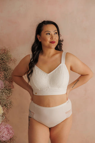 Careless Aline Flower Bra Big Cup - Bright White