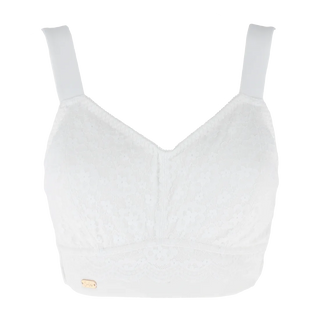 Careless Aline Flower Bra Big Cup - Bright White