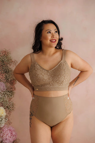 Careless Aline Flower Bra Big Cup - Silver Mink