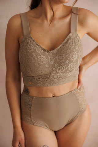 Careless Aline Flower Bra Big Cup - Silver Mink