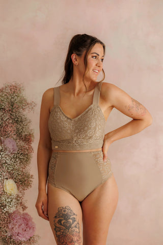 Careless Aline Flower Bra Big Cup - Silver Mink