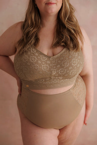 Careless Aline Flower Bra Big Cup - Silver Mink