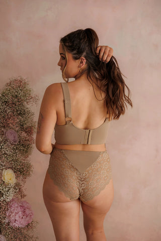 Careless Aline Flower Bra Big Cup - Silver Mink