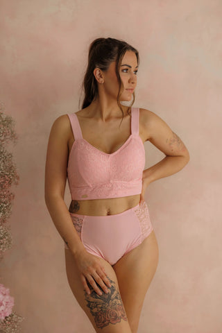 Careless Aline Flower Bra Big Cup - Tickled Pink