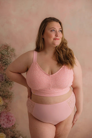 Careless Aline Flower Bra Big Cup - Tickled Pink