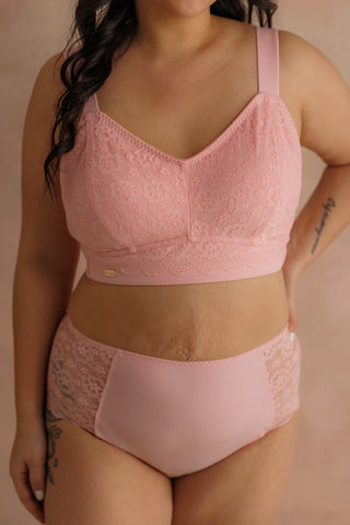 Careless Aline Flower Bra Big Cup - Tickled Pink