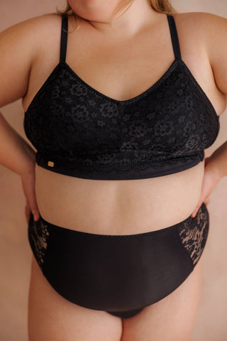 Careless Aline Flower Bra Small Cup - Black Onyx