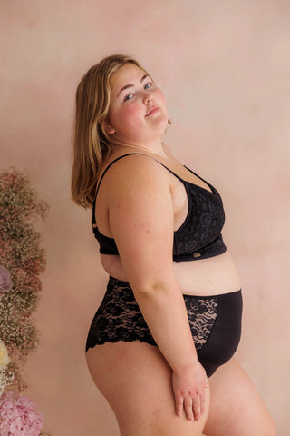 Careless Aline Flower Bra Small Cup - Black Onyx