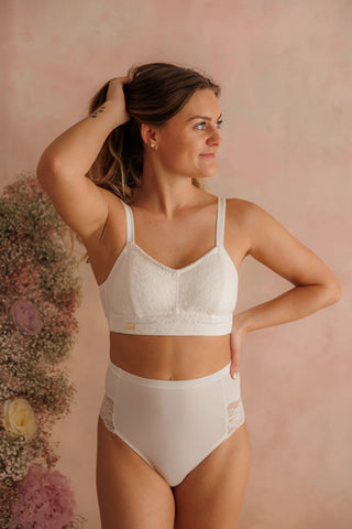 Careless Aline Flower Bra Small Cup - Bright White