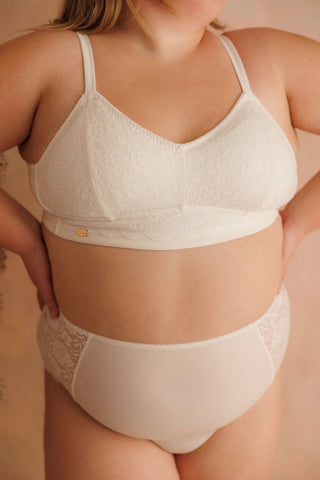 Careless Aline Flower Bra Small Cup - Bright White