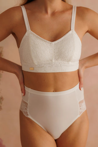 Careless Aline Flower Bra Small Cup - Bright White