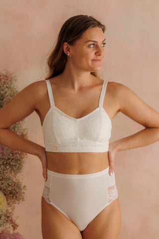 Careless Aline Flower Bra Small Cup - Bright White