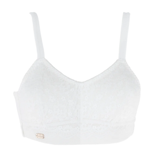 Careless Aline Flower Bra Small Cup - Bright White