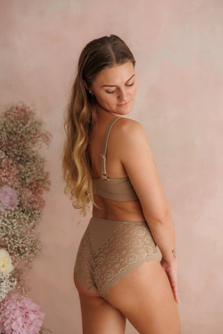 Careless Aline Flower Bra Small Cup - Silver Mink