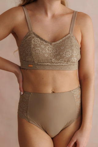 Careless Aline Flower Bra Small Cup - Silver Mink