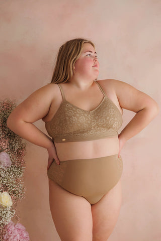 Careless Aline Flower Bra Small Cup - Silver Mink