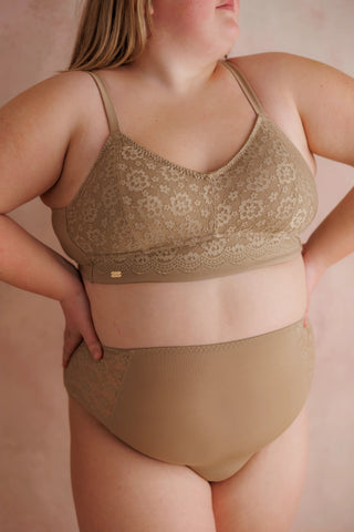 Careless Aline Flower Bra Small Cup - Silver Mink