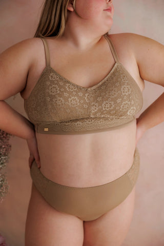 Careless Aline Flower Bra Small Cup - Silver Mink