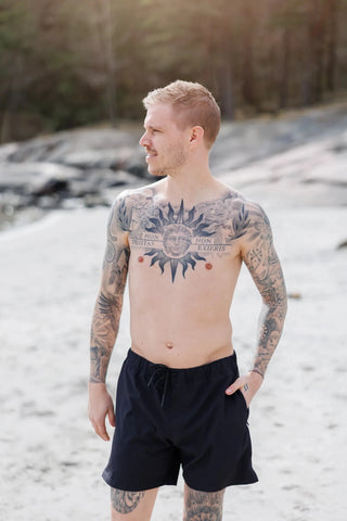 Careless Badeshorts herre David badeshorts - Svart