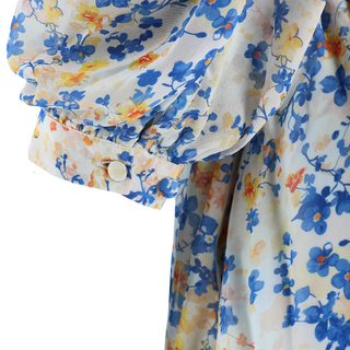 Careless Belle Chiffon maxikjole - Blue Floral