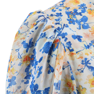 Careless Belle Chiffon maxikjole - Blue Floral