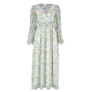 Careless Belle Chiffon maxikjole - Green Floral