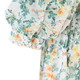 Careless Belle Chiffon maxikjole - Green Floral