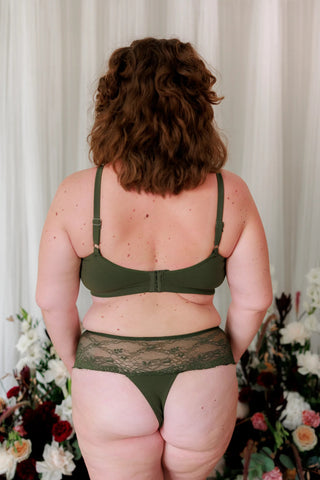 Careless BH Aline Flower Small Cup BH - Mørk grønn