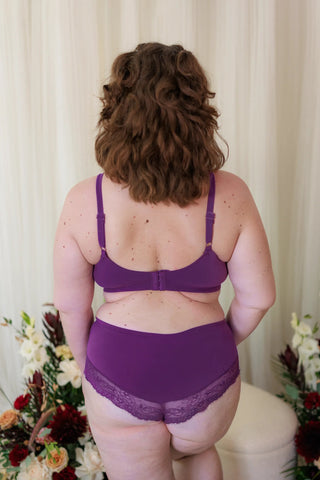 Careless BH Aline Flower Small Cup BH - Mørk lilla