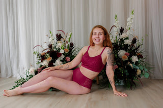 Careless BH Aline Flower Small Cup BH - Mørk rød