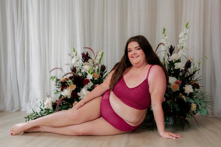 Careless BH Aline Flower Small Cup BH - Mørk rød