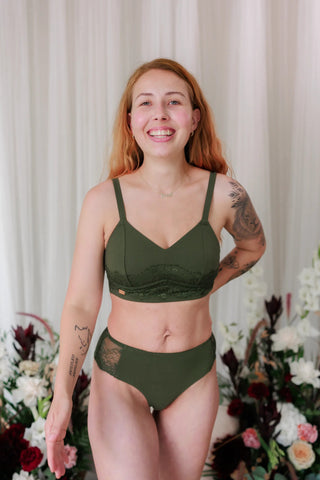 Careless BH Amanda Small Cup BH - Mørk grønn