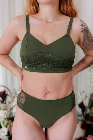 Careless BH Amanda Small Cup BH - Mørk grønn