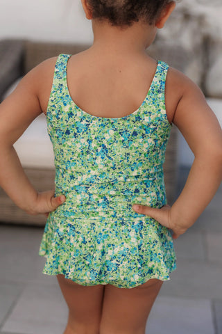 Careless Bikini barn Nice Badedrakt Barn - Pastellgrønn - Flower Paint