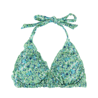 Careless Bikinitopp Cuba Ruffels bikinitopp - Pastellgrønn - Flower Paint