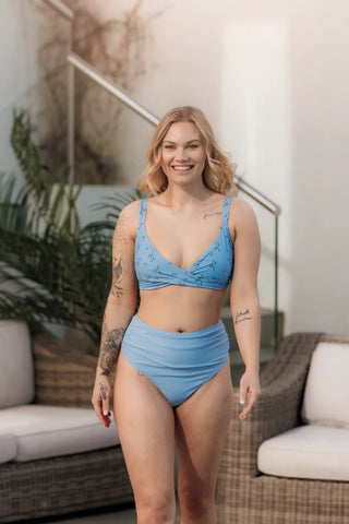 Careless Bikinitruse High Waist Bikini String - Lyseblå