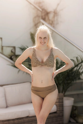 Careless Bikinitruse Mid Waist bikinitruse - Mørk beige