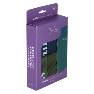 Careless Boksershorts Lukas Boksershorts long 2 pk - Rifle Green/Black Iris