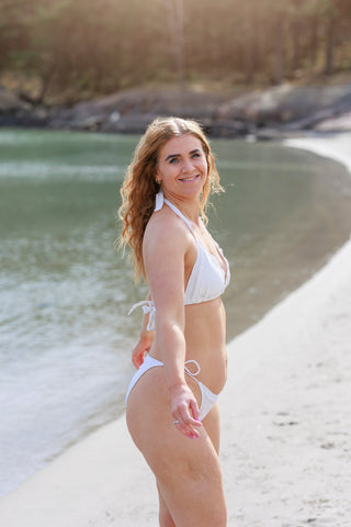 Careless Cuba bikinitopp - Hvit - Brodert