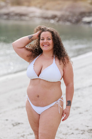 Careless Cuba bikinitopp - Hvit - Brodert