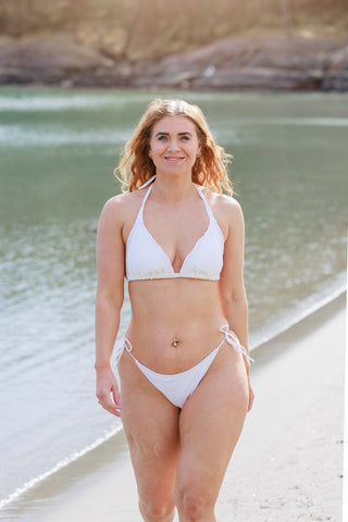 Careless Cuba bikinitopp - Hvit - Brodert