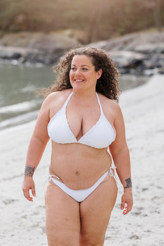 Careless Cuba bikinitopp - Hvit - Brodert