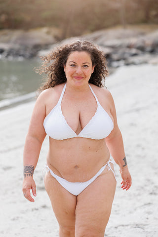 Careless Cuba bikinitopp - Hvit - Brodert